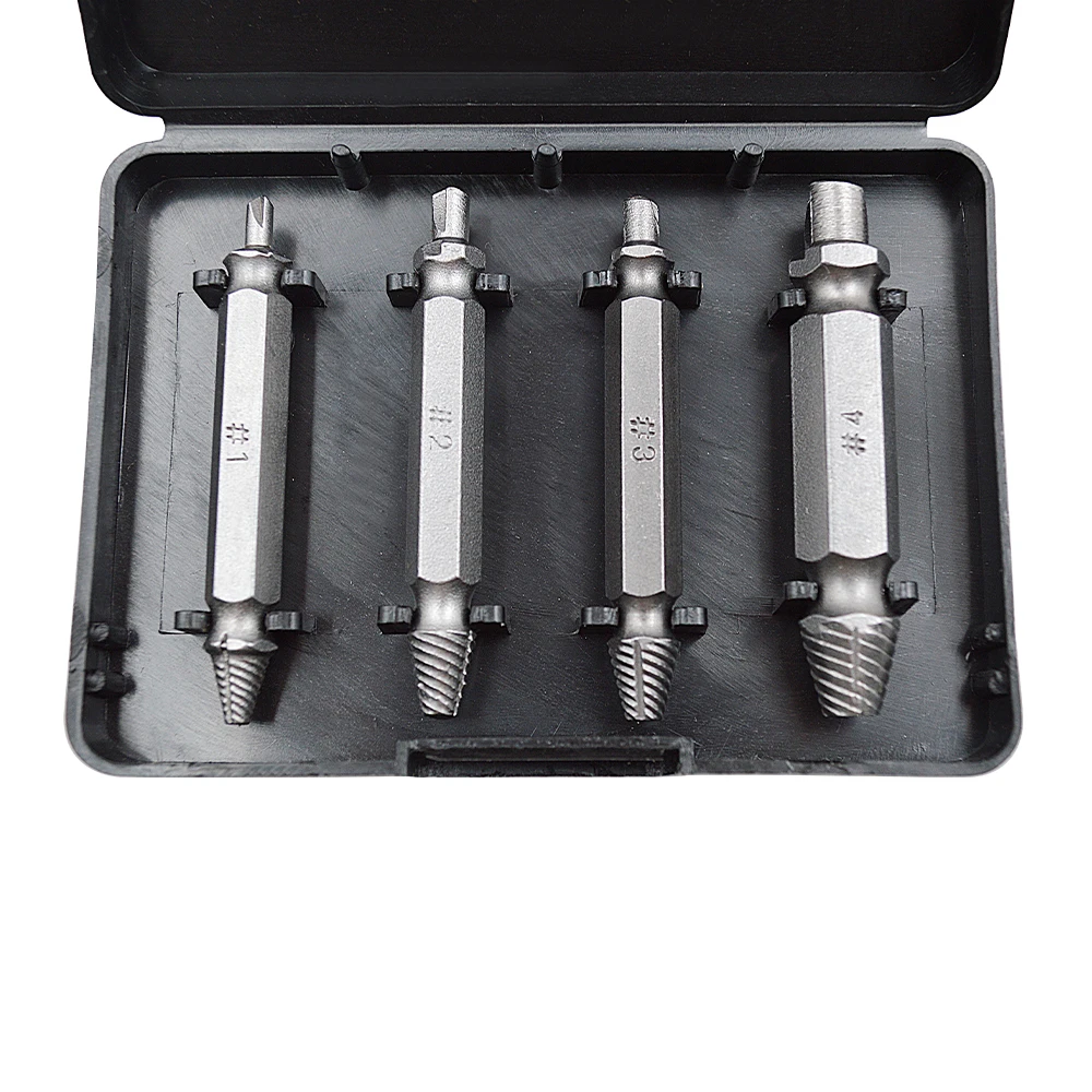 

4pcs/set Double Side Drill Bits Fastener & Clip Remover Bolt Stud Tool For Metal Damaged Screw Extractor Tool Kits Interior Part