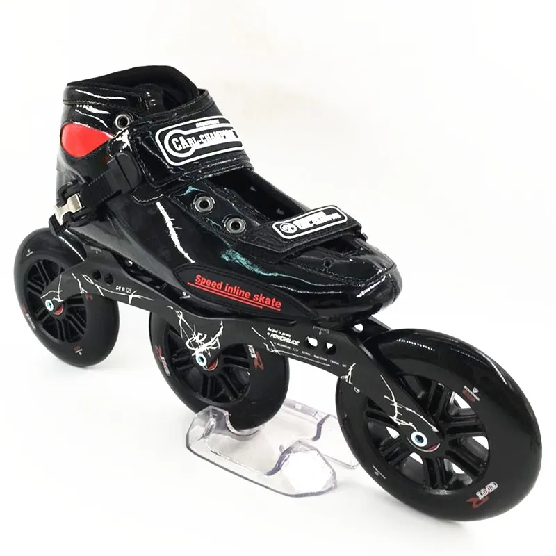 black color speed skating shoes roller skates with Champion speed