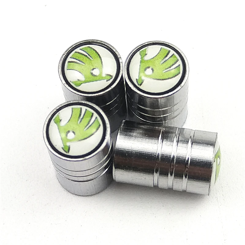 

4Piece/set chrome Sport CAR Styling Auto Accessories Car Wheel Tire Valve Caps Case for skoda Motorcycle Automobiles