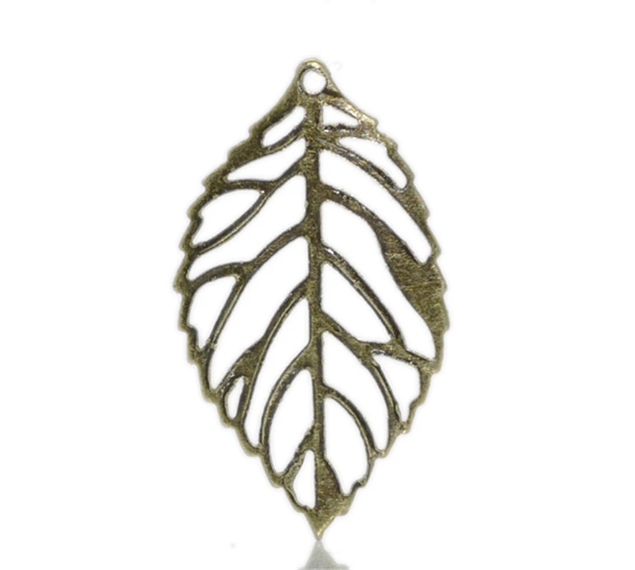 

DoreenBeads Charm Pendants Leaf Antique Bronze Hollow 24x13mm,200PCs (B22670), yiwu