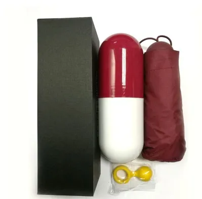 PALONY качество Капсула Мини карманный зонтик прозрачный Мужской Зонт ветрозащитный складной Зонты для женщин Компактный Зонт от дождя - Цвет: Wine red have box