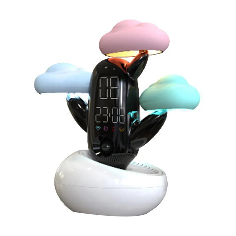 

Digital Intelligent Alarm Clock Cloud Sound Temperature Glowing Desktop Clocks Home Unisex 1800Mah 3W Dc 5V