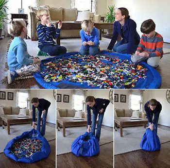 

Kids Toy Storage Bag and Play Mat Toy Brick Toys Organizer Bin Box XL Fashion Practical Storage Bags
