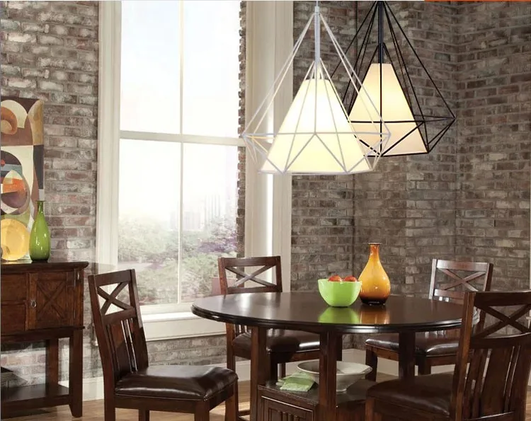 birdcage chandeliers Scandinavian modern minimalist art pyramid iron chandelier creative restaurant lights (16)