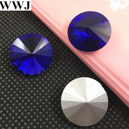 

cobalt Color Rivoli Crystal Fancy Stone Point Back Glass Stone For Jewelry Making 6mm 8mm 10mm 12mm 14mm 16mm 18mm