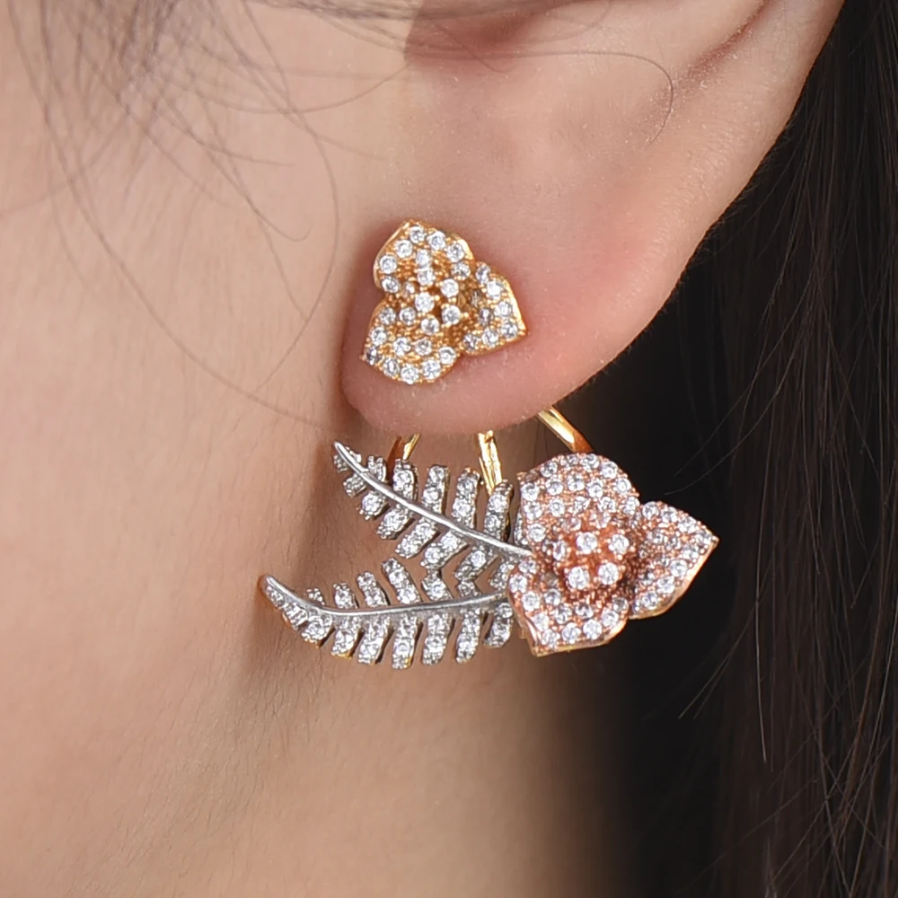 Missvikki цветущие цветы листья серьги гвоздики Стерлинговое Серебро 3 цвета Высокое качество благородный символ для женщин сладкий хороший подарок