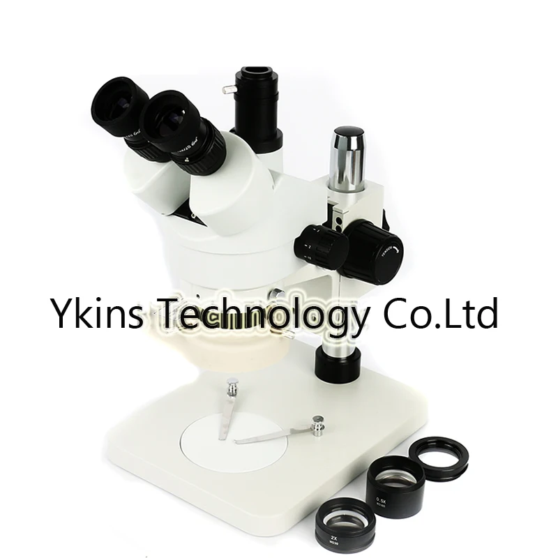 

Professional Trinocular Stereo Microscope Magnification Continuous Zoom 3.5X ~ 90X + 0.5X/2X Auxiliary Objective + 56 LED Ring
