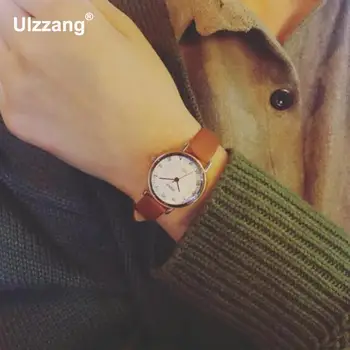 

Fashion Quartz Women Watch Small Simple Small Round Dial Watch PU Leather Ladies Watch Quartz Watch Relojes Mujer 2018