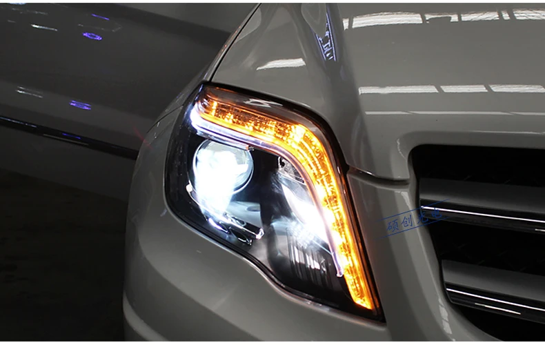 Автомобильный Стайлинг для GLK фары 2013- GLK Светодиодные фары фара led drl проектор фары H7 hid Биксеноновые линзы