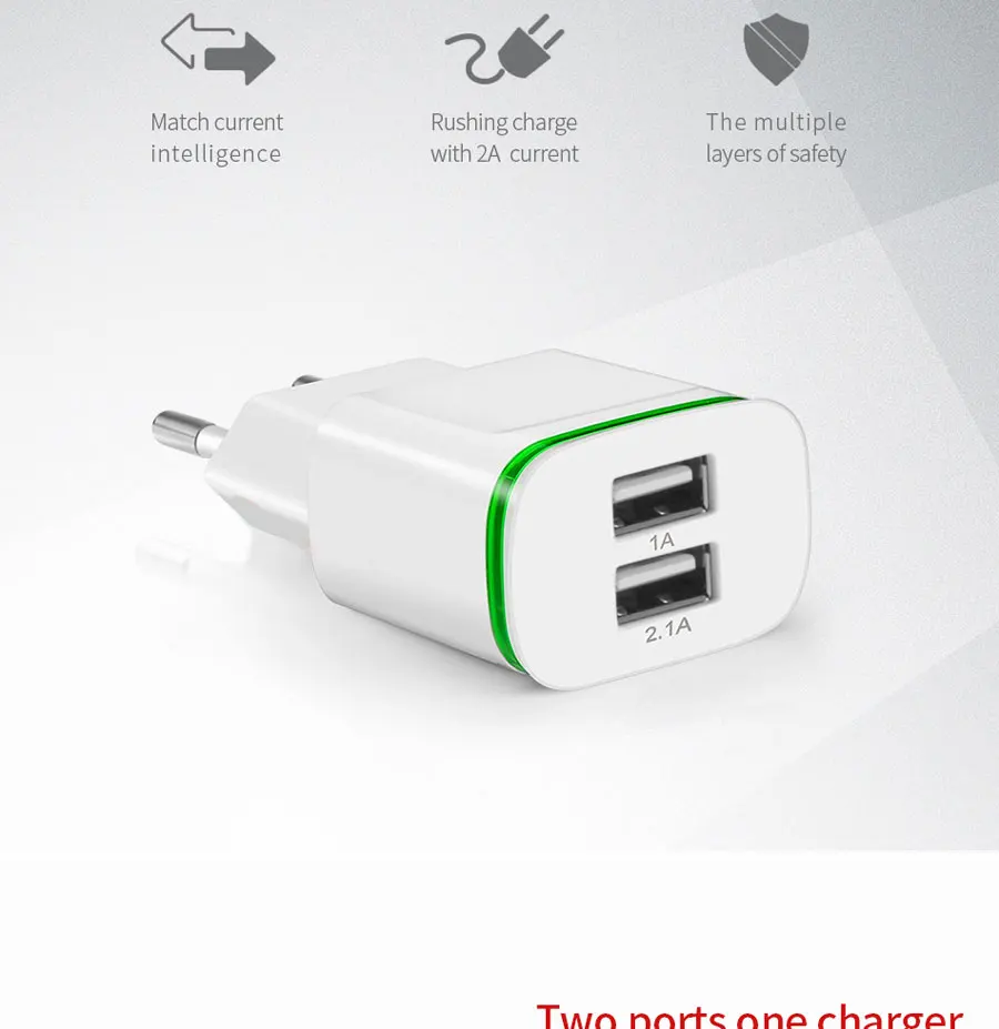 USB Charger for iPhone Samsung Xiaomi Huawei 5V 4A EU Plug 4-Ports Universal wall Fast Charge LED Light Mobile Phone charger 5v 1a usb