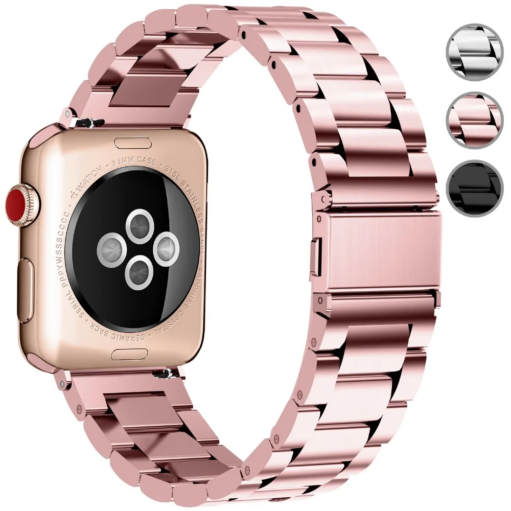 Ремешок из нержавеющей стали для Apple Watch Band 38 мм 42 ремешок часов iWatch Series 3 2 1