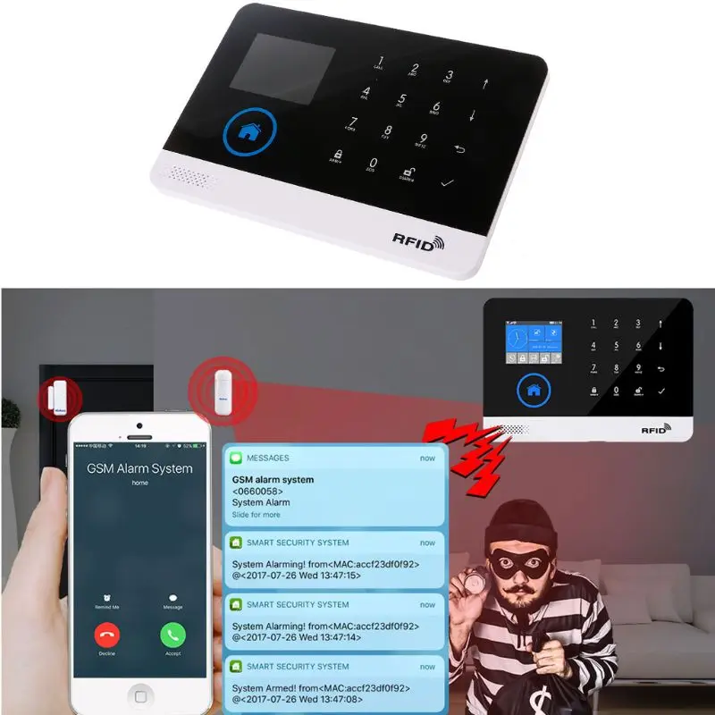 #-Home Security Wireless WIFI GSM 3G GPRS Alarm System APP Remote Control RFID Card Kit #-Home Security Wireless WIFI GSM 3G GPRS Alarm System APP Remote Control RFID Card Kit