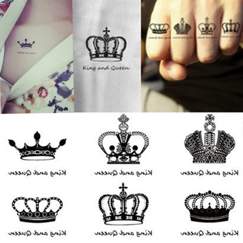 

2016 New Creative Design Crown Pattern Temporary Tattoos Arm And Wrist Women Men Style Disposable Waterproof Flash Tattoo