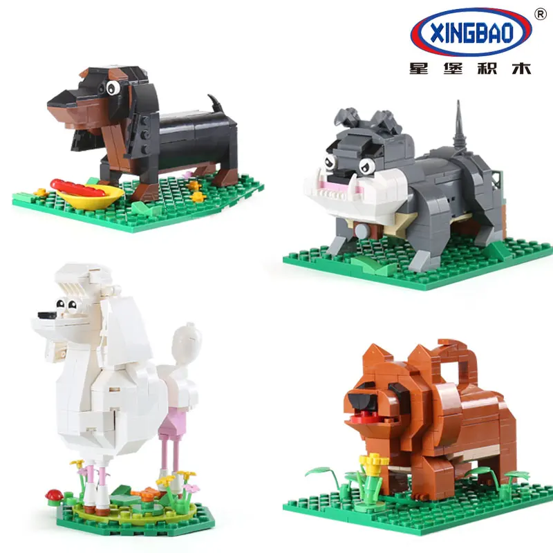 

XINGBAO 18003 Genuine 620Pcs Cute Puppy The Four Puppys in One Set Model Building Blocks Bricks Funny Toys For Kids As New Gifts