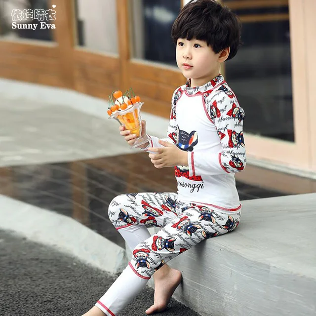 Cheap sunny eva swimsuits for boys Children's costumes Sports Swimwear bathing suit for boys long sleeve baby boy swimwear 2colours 