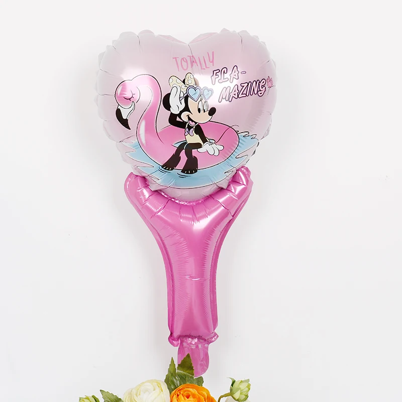 10 шт., товары для дня рождения с Минни Маус, воздушные шары из фольги, тематика Диснея, воздушные шары для детского душа, принцессы для девочек - Цвет: 10pcs pink minnie