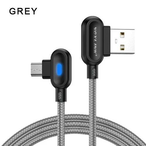 VOXLINK Micro USB кабель Быстрая зарядка микро кабель для передачи данных для samsung/xiaomi/lenovo/huawei/htc/Meizu Android кабели для мобильных телефонов - Цвет: grey