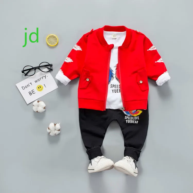 

Children's Garment Spring Children Boys Clothes New Year Costumes Kids Girl Cotton Cartoon Feather Child Suit Clothing Set