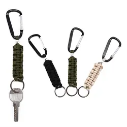 Шнурок для ключей наружная безопасность выживания снаряжение Тактическая Военная прядь шнур Парашютная веревка брелок карабин наборы