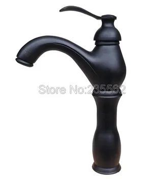 

Classic Black Oil Rubbed Brass Bathroom Faucet Wash Basin Mixer Vessel Sink Faucet Single Handle Cold and Hot Water Taps lnf332