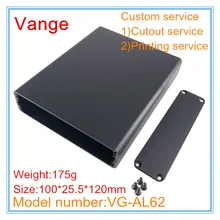 2 шт./лот инжекционная форма Сплит проект коробка 6063-T5 алюминиевый корпус Чехол 100*25,5*120 мм черный для электронной распределительной коробки