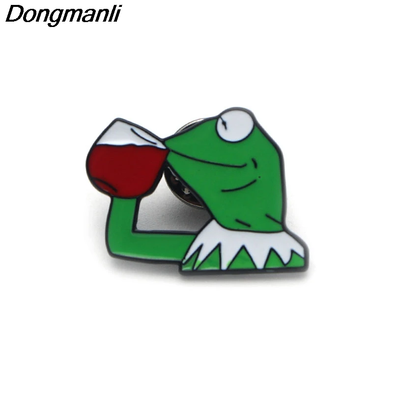 B2139 Dongmanli ювелирные изделия Симпатичные Кермит Лягушка булавки металлический