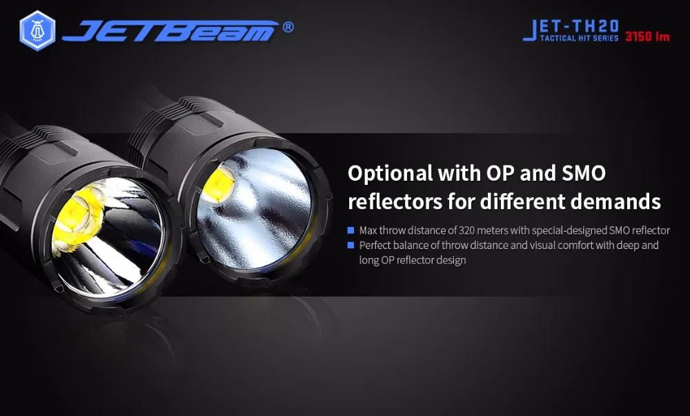 Новейший тактический фонарь JETBeam TH20 CREE XHP70 светодиодный 3150 люмен с литий-ионным аккумулятором 18650(оранжевая зернистая чашка