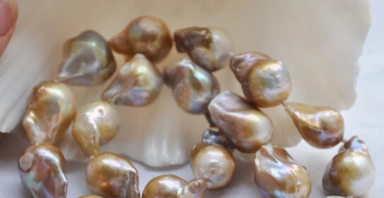 

Miss charm Jew.515 Huge 17" lavender baroque KESHI REBORN PEARL NECKLACE