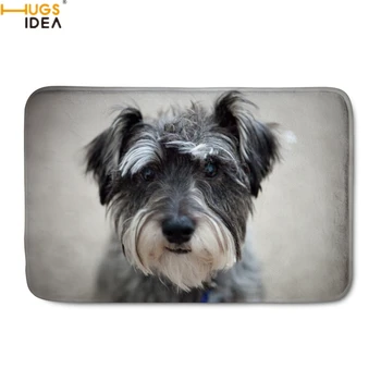 

HUGSIDEA Funny 3D Dog Schnauzer Printing Doormats for Bedroom Decor Home Accessories Floor Rugs Non-slip Indoor Entrance Carpets