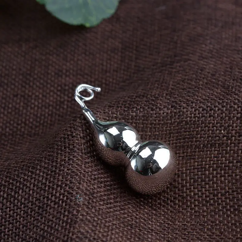 

Real S990 solid sterling silver polishing process gourd pendant glossy solid hollow items women's pendant
