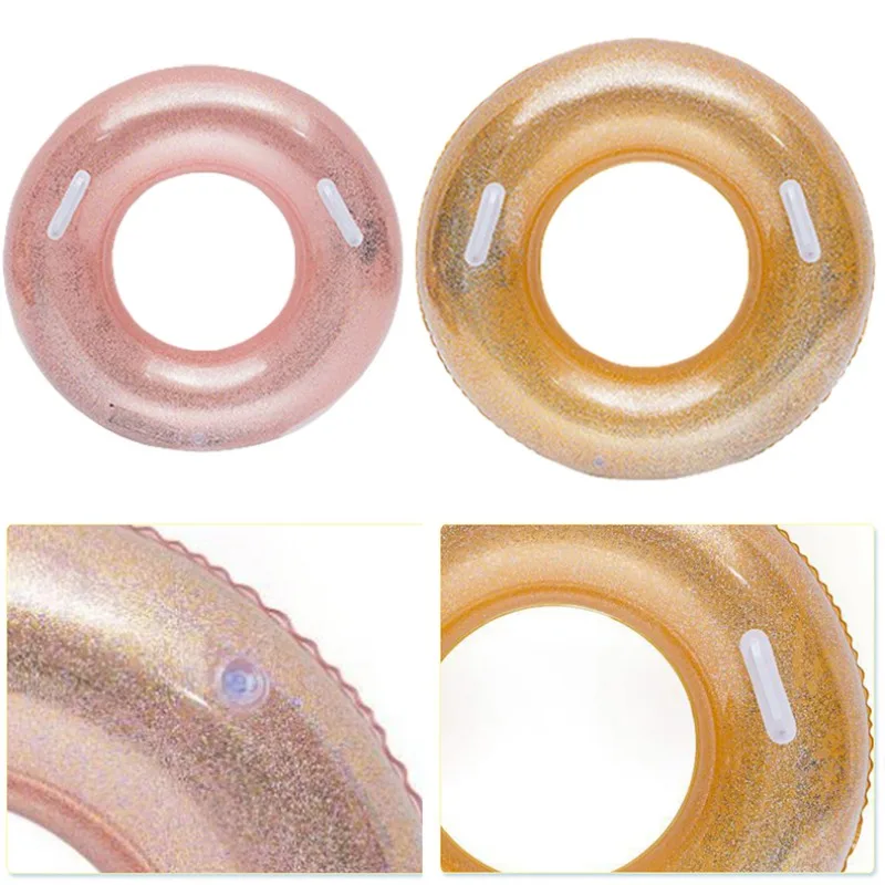 90/120 см пайетки Плавание кольцо Crystal Clear Для Взрослых Надувной Плавательный круг надувной матрас для бассейна воды вечерние игрушка