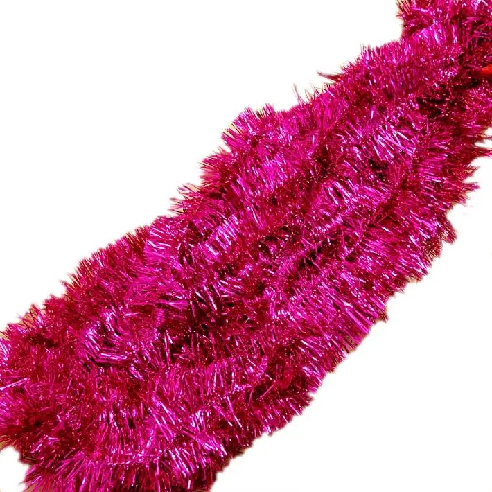 2 м(6,5 футов) Рождественская мишура, украшения для елки мишура гирлянда розовый красный