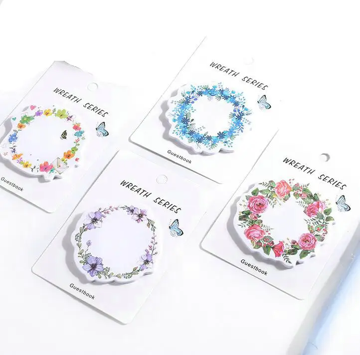 

1bag (30pages) wreath notes weekly plan Sticky Notes Memo Pad stationery School Supplies Sticker 4 style choose
