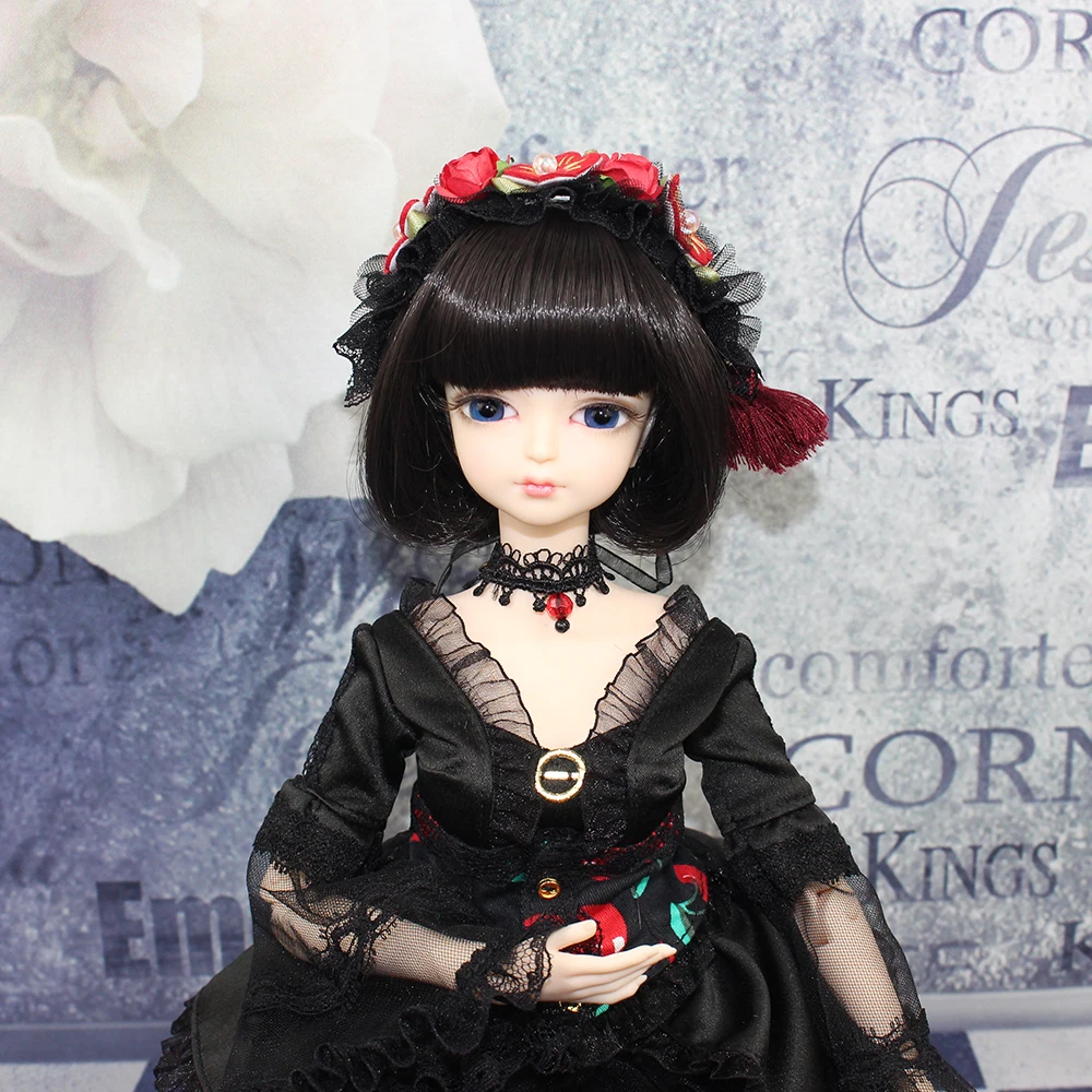 Fortune Days 1/4 мм Девушка BJD шарнирное тело с макияжем рук reborn девушки черное платье