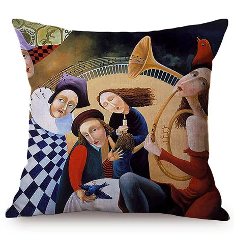 Nordic Abstract Oil Painting Art Vintage Poster Design Noble Life Style Sofa Throw Pillow Case Gallery Decorative Cushion Cover K114-1