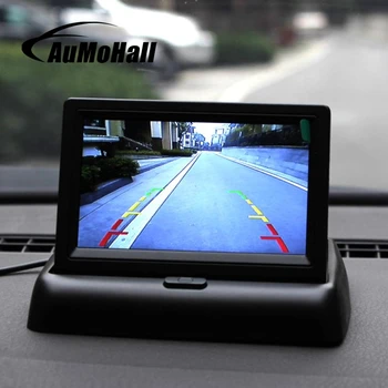 

AuMoHall 4.3'' LCD Foldable 2 Video Input Car Monitors for Rear View Camera In Dash