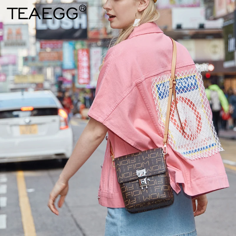 

TEAEGG Design Women Monogram Lock Flap Bags Luxury Shoulder Bag Crossbody Fashion Messenger Bag