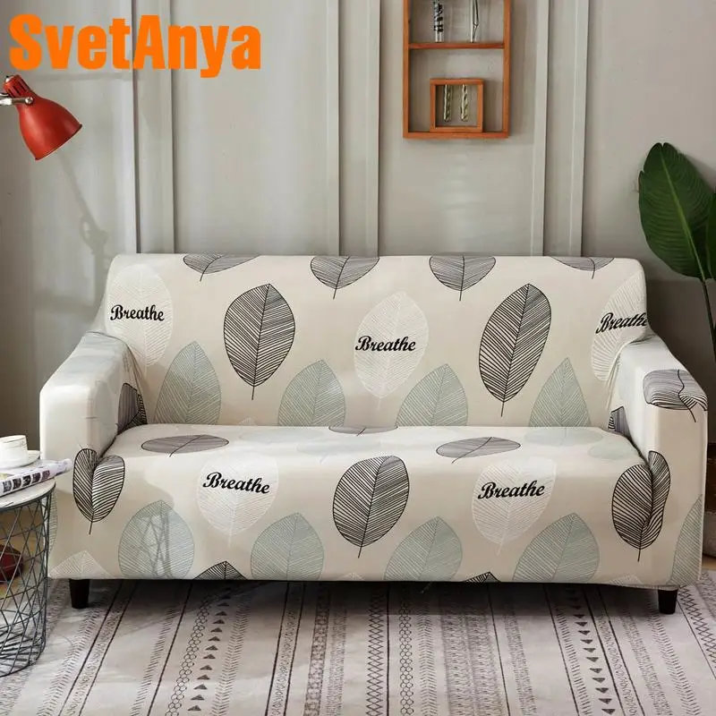 

Svetanya 2019 new strech Sofa Slipcover L sectional Sofa Cover Plants Cartoon Couch Case all-inclusive slip-resistant full