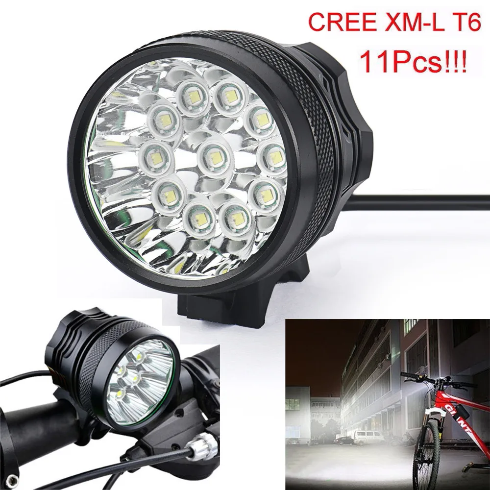 Походный Светодиодный прожектор 28000лм велосипедный фонарь водонепроницаемый фонарь 8x18650 батарея 11 x CREE XM-L T6 светодиодный