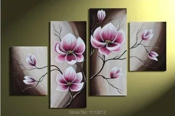 

High Quality Yellow Flower Oil Painting On Canvas 4Pcs Art Sets Abstract Home Decoration Modern Wall Picture For Living Room