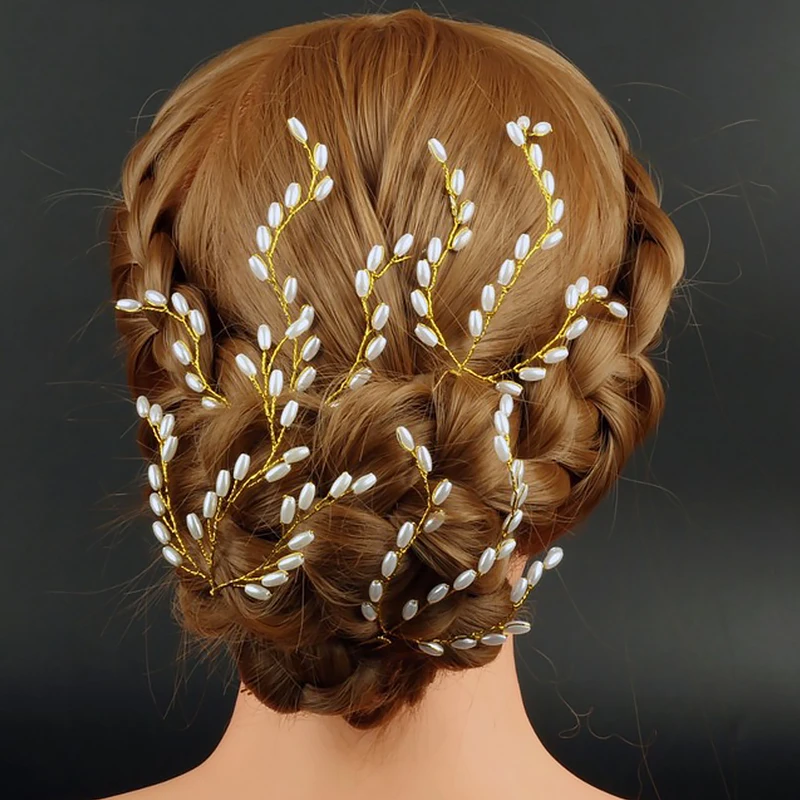 

Handmade Imitation Pearl Princess Hairpin Wedding Headdress Fashion Ladies Variety Of Rhinestone Hairpin Bride Hair Accessories