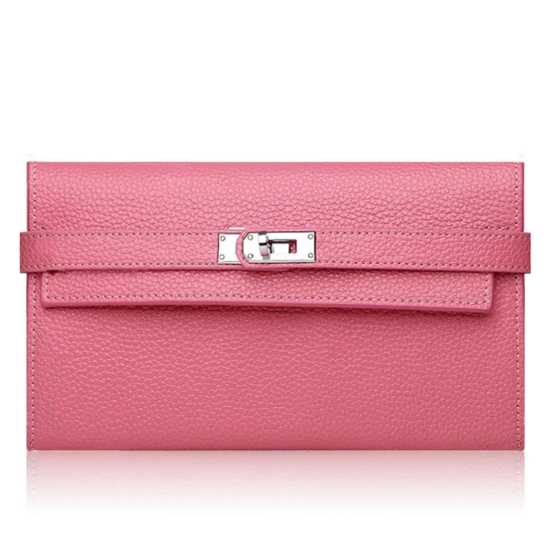 

2018 Hot Sale Women Wallets Fashion Litchi Grain Zipper Wallet High Quality Genuine Leather Material Luxury Brand Girl Purse B83