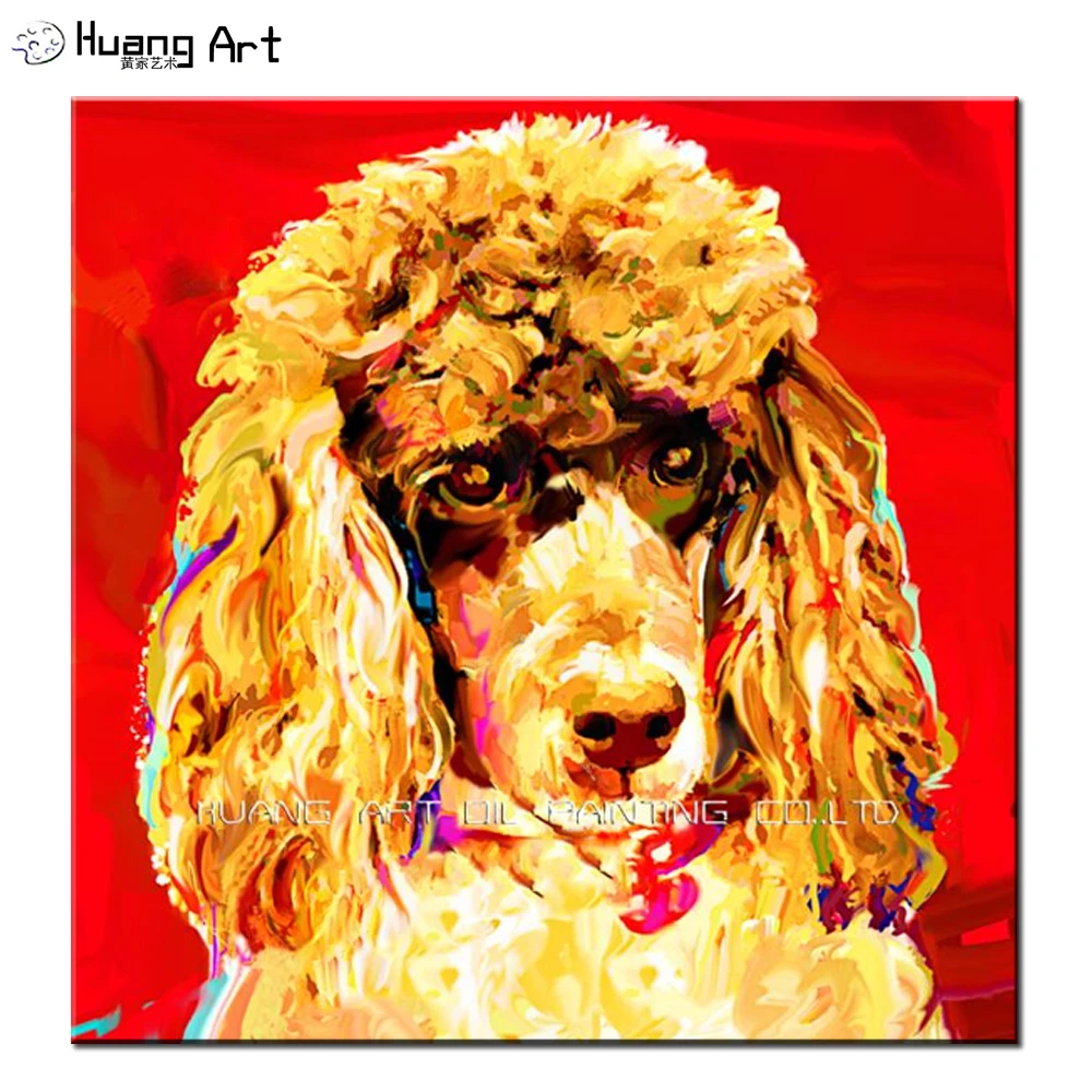 プロフェッショナル画家ハンドペイント油絵キャンバスプードルの絵画家の装飾明るい色動物犬ヘッド絵画 Head Painting Oil Paintingpaintings On Canvas Aliexpress