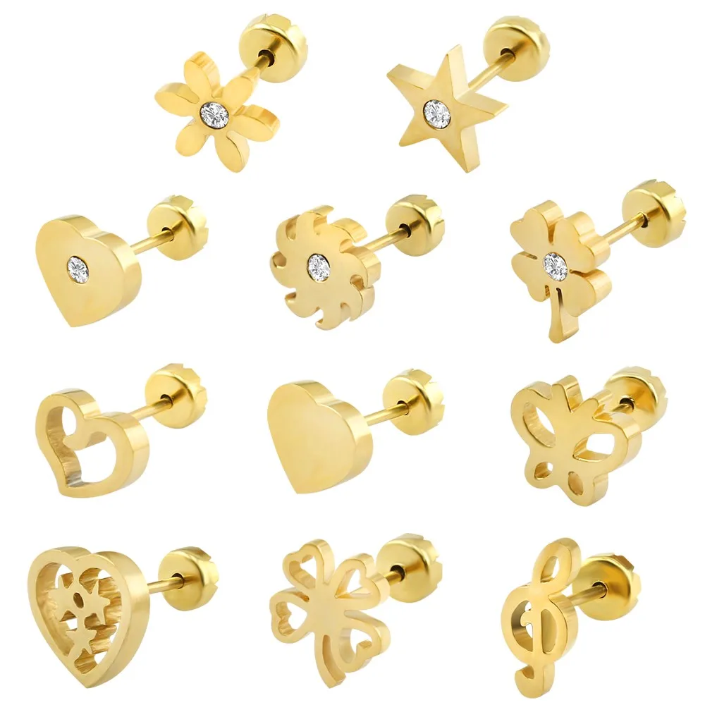 gold earrings for baby girl with price
