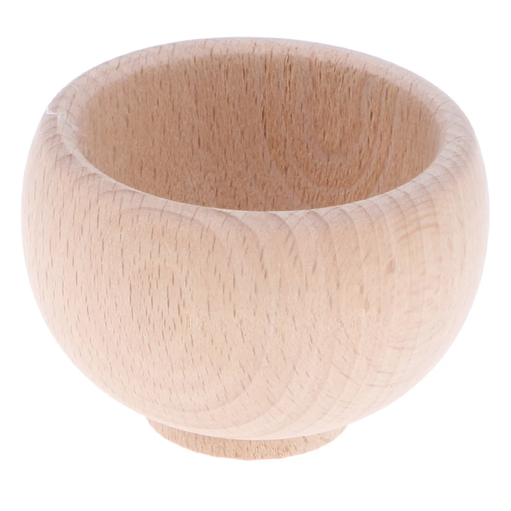 Wooden Soild Beech Cup Mini Bowl for Tea Coffee Set Kids Toys Kitchen Picnic Party Role Pretend Play Game Tools Tableware