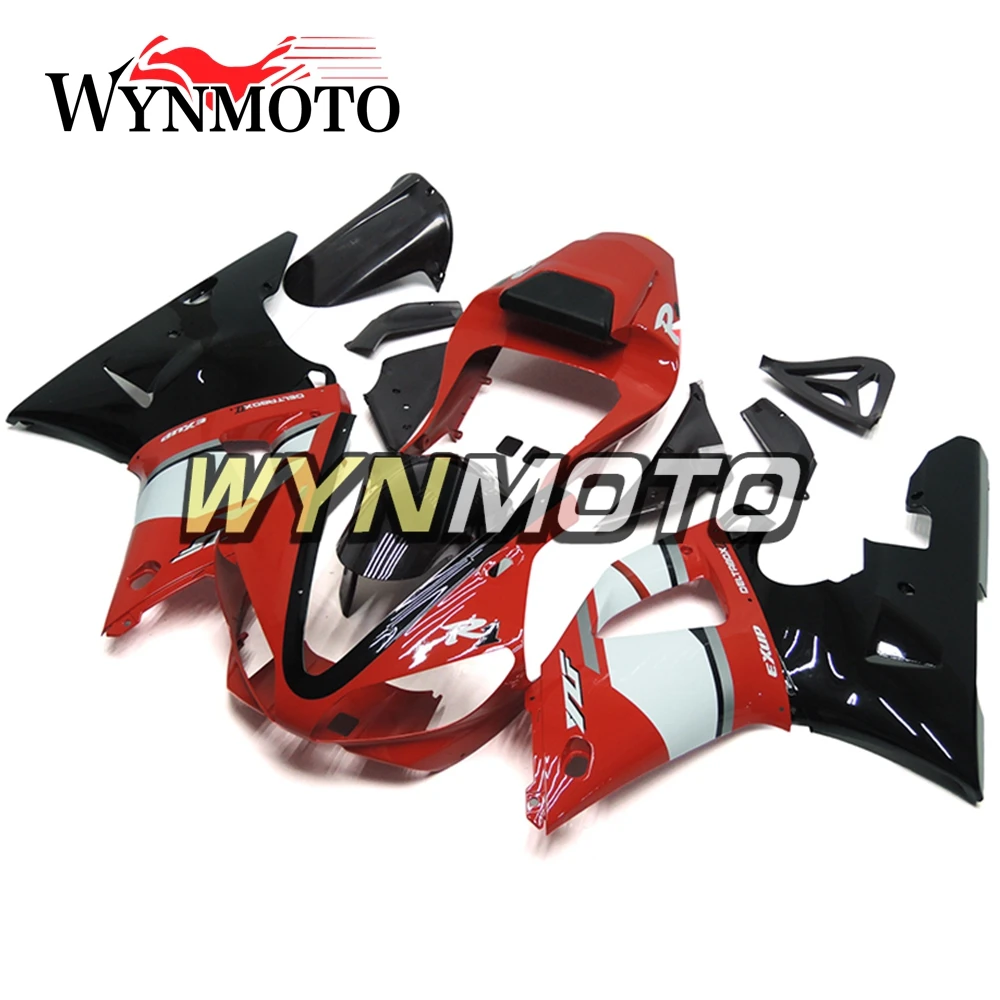 

ABS Plastic Injection Red Black White New Complete Motorcycle Fairings For Yamaha YZF R1 2000 2001 Fairing Kit Cowlings