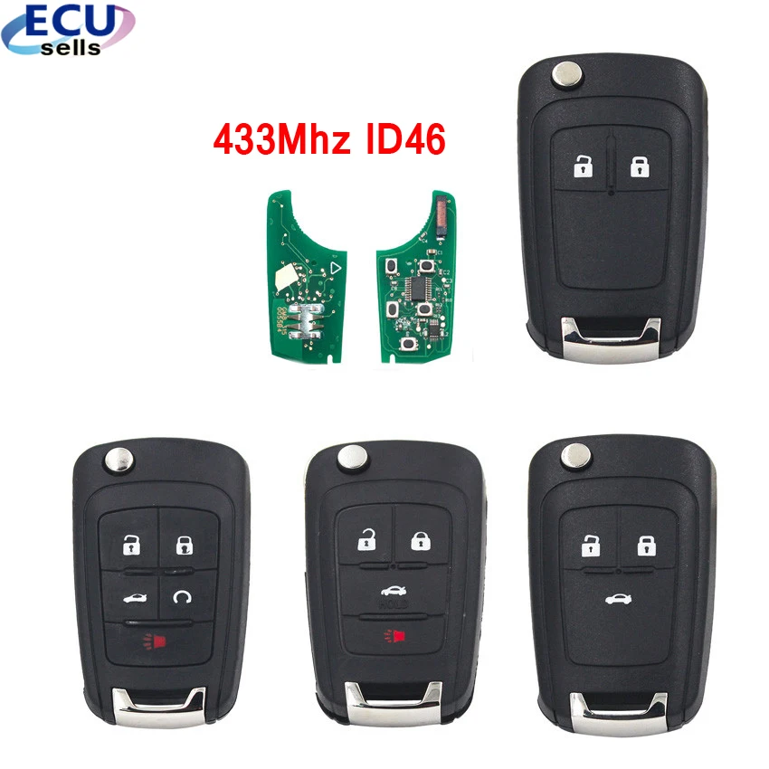 

2 Button 3 Button 4 Button 5 Button Keyless Entry Remote Key Fob for Chevrolet 433MHz With ID46 Chip HU100