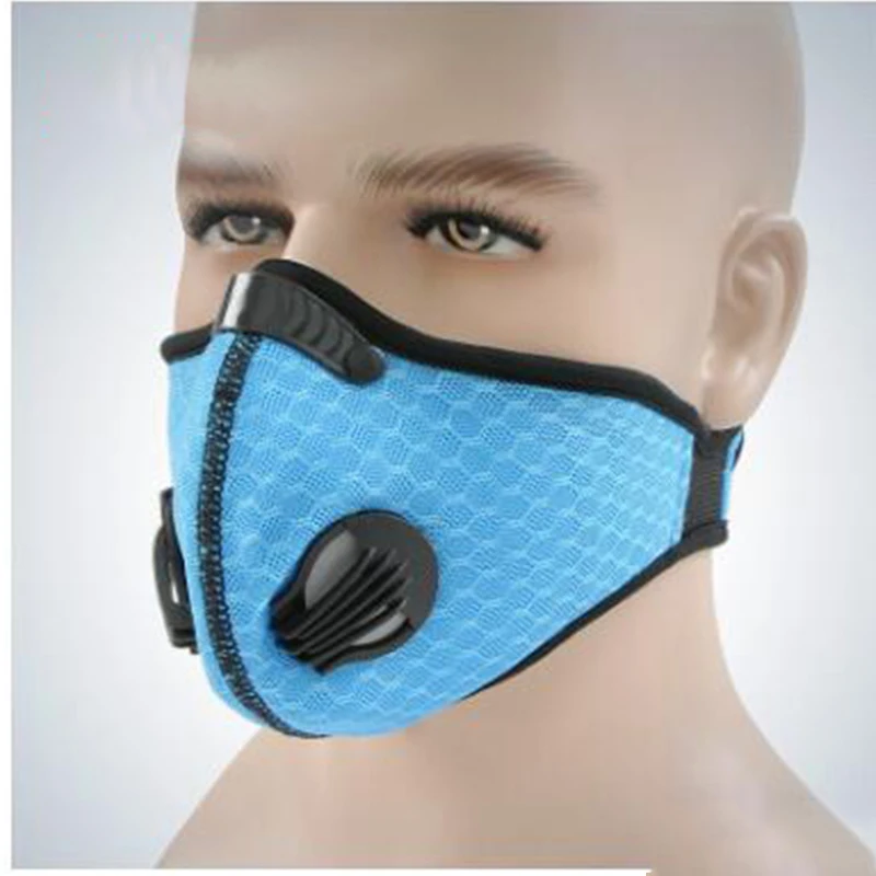Черный унисекс лицевая маска против пыли PM2.5 фильтр спортивный стиль маски для защиты от загрязненного воздуха на открытом воздухе Анти-Туман Маска от дыма LF-020 - Цвет: Синий