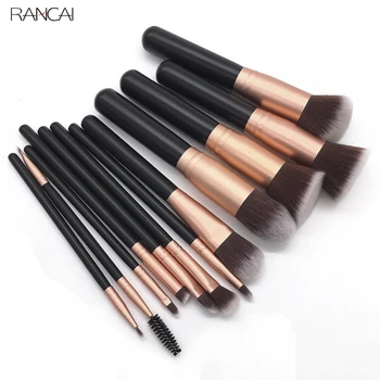 

RANCAI 12pcs Makeup Brush Set Full Function Powder Foundation Blusher Lip Eyeliner Eyeshadow Brushes Make Up Tools For Classic