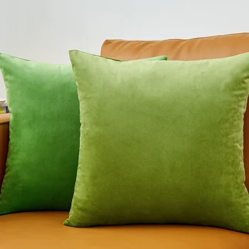 

Green Pillow Cover Velvet Cushion Cover Sofa Decorative Pillows 45*45 For Living Room Luxury Kussenhoes Decoration Home Decor